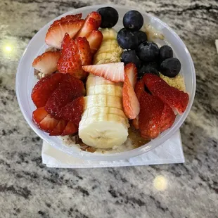 Oatmeal with fresh fruit! Superb!