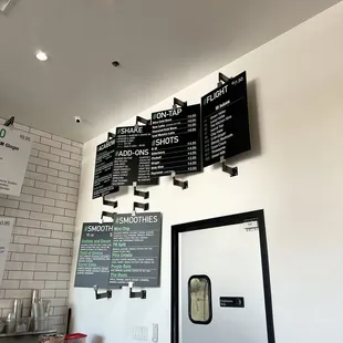 Some of the menu options
