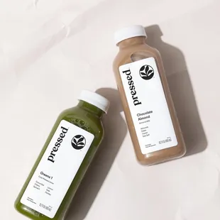 two bottles of pressed juice