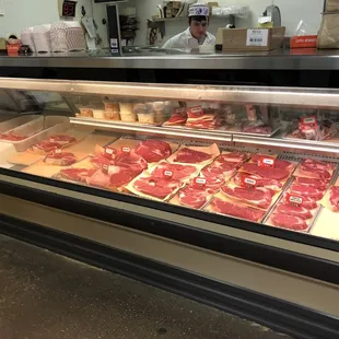 a display of meats