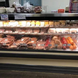 a display of meats
