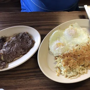 Ribeye and eggs--less than $10!