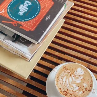 La Fleur seasonal drink: lavender, vanilla bean, and cocoa latte