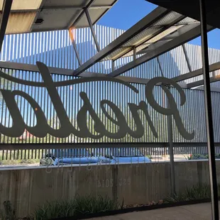 Signage from the inside.