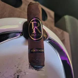 a close up of a cigar