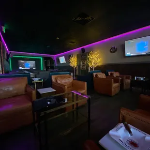 leather chairs and tables