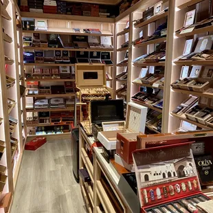 shelves of cigars