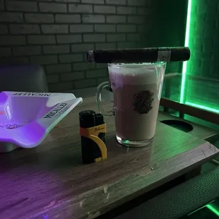 Cigar and coffee.