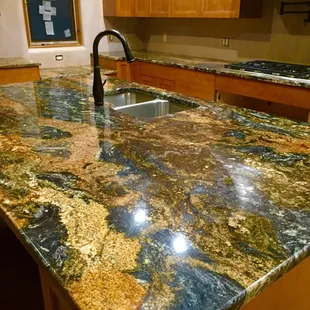 Volcano Classic Granite Countertops with Under Mount Sink.