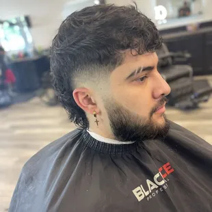 Burst fade with beard work
