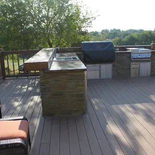 Outdoor Kitchen on wooden deck installation