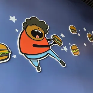 a man eating a hamburger