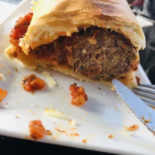 You can see how dry out the meat balls. Didn't eat it just packed it up and paid bill. Let my dog eat it.