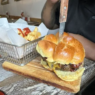 Burger and fries