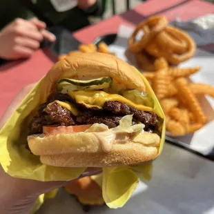 a person holding a hot dog