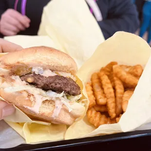 Pretty Classic Burger and Fries. Fries are the best I&apos;ve had! Staff are amazing as well.