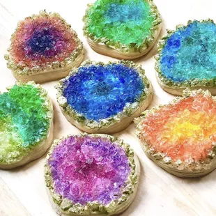 Geode cookies made with rock candy!