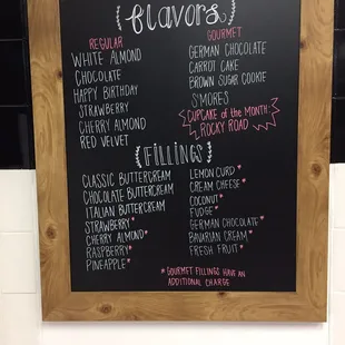 a menu on a blackboard