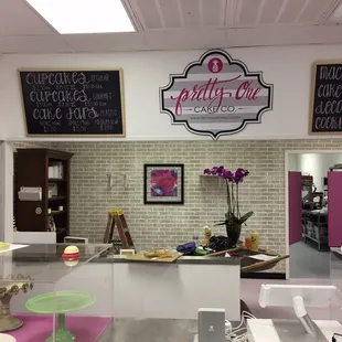 the interior of a bakery