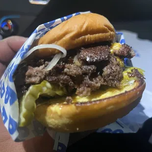 Triple smash burger