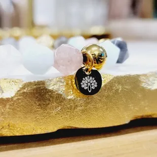 Sweet &amp; Stackable! This pastel pink beaded bracelet is the perfect spring accessory.