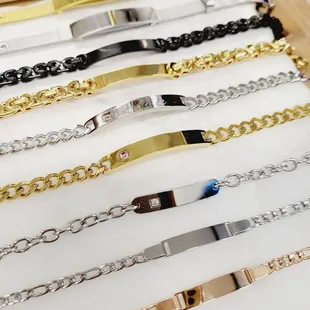 Ready for personalization! Laser engraved bracelets. Design your own at Pretty Pickie.