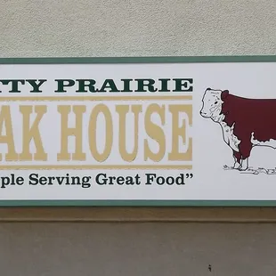 a sign for the restaurant