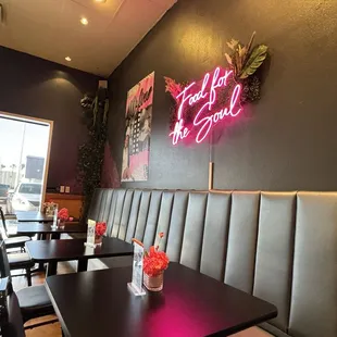 The inside dining area