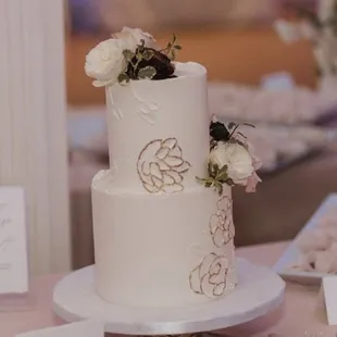 a wedding cake on a table