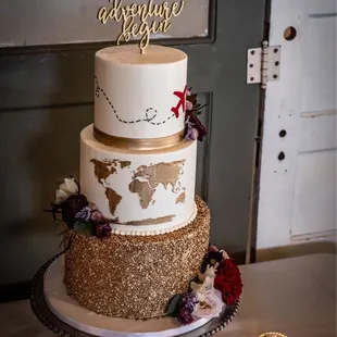 a three tiered wedding cake
