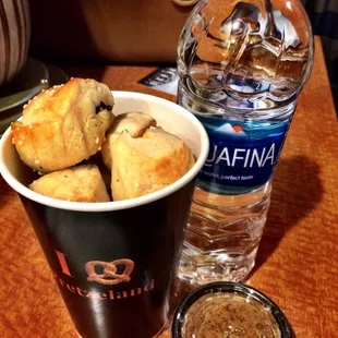 Pretzel Bites. Honey Mustard Dipping Sauce and Water - $7.55