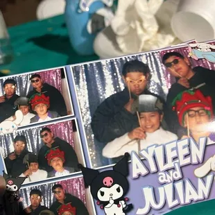 The customized photo frames Prevail Events made for the party