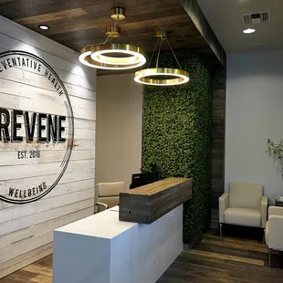 Our modern and relaxing spa like waiting room.