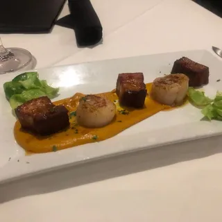 Seared Sea Scallops & Pork Belly