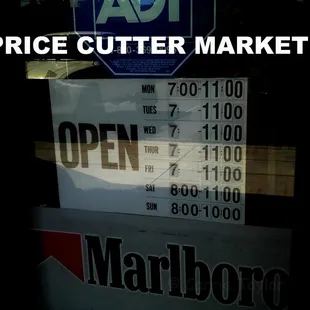 Store Hours as of 08/09/11