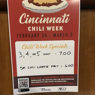 Chili week specials 2025