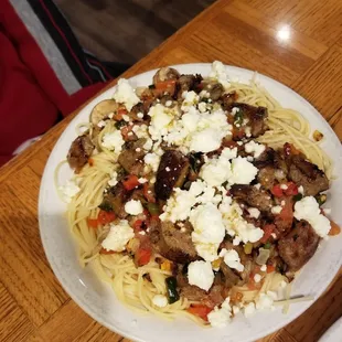 Greek sausage pasta