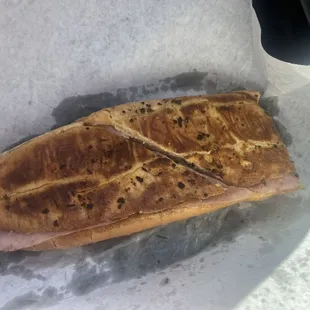 Cuban sammich - see the black pieces from the dirty grill