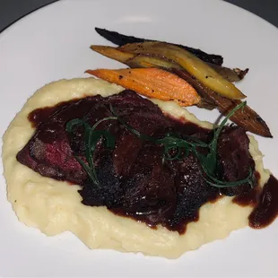 Wagyu steak with roasted carrots