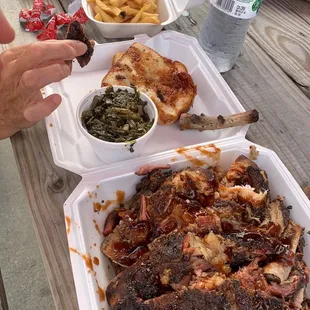 Ribs, chicken, and greens!