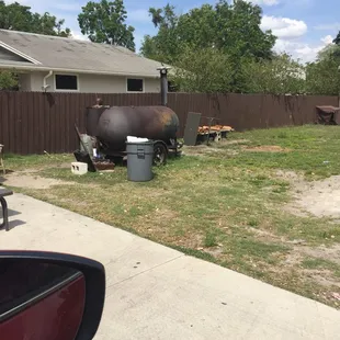 Cooked over wood on the spot.