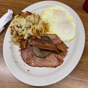 Prices breakfast (also came with a pancake &amp; biscuit, not pictured)