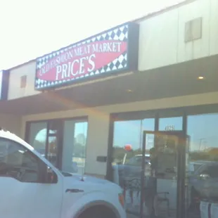 a white truck parked outside