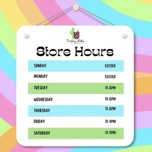 a store hours sign
