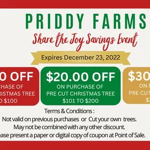 Christmas tree coupon 2022