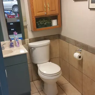 Customer restroom.