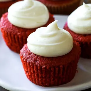 Smooth Red Velvet cupcakes topped with rich creamy cream cheese to simply melt in your mouth.