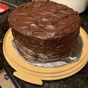 There is nothing like a chocolate layer cake that has a lot of chocolate covered all over it! It melts in your mouth...just need milk.