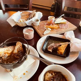 French onion soup, lamb chops, farmers plate, and one of the best chicken liver mousse, that I have ever had.