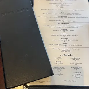 menu